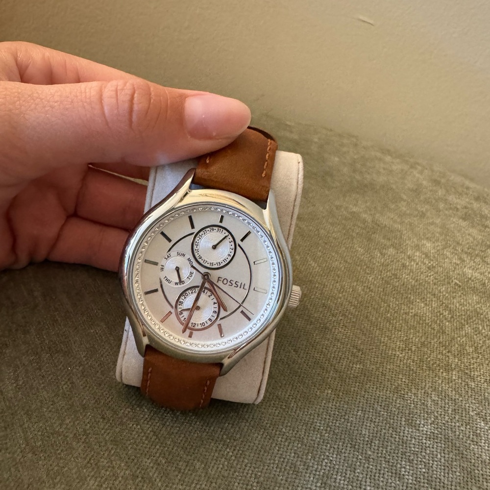 Fossil Brown Leather Strap Watch